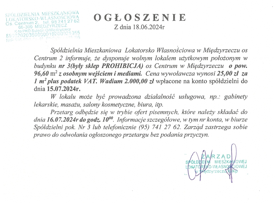 ogloszenie